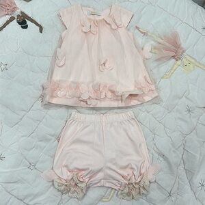 Baby girl pink butterfly dress. 3-6M